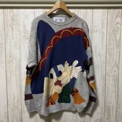 90年代 カステルバジャック オールド レトロ 派手柄 サマーニット イタリア