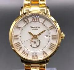 美品 CASIOレディース腕時計シーン シルバー カラフルクリスタル綺麗 