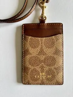 COACH パスケース ブラウンレザー