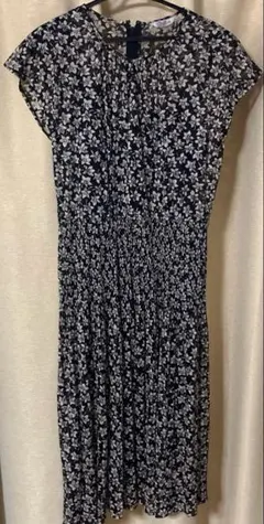 SAWAKI 花柄半袖レースワンピース(黒キャミソール付)Mサイズ