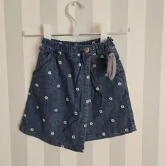 ダディオダディ　デニム　刺繍　スカート風　キュロットパンツ　110cm