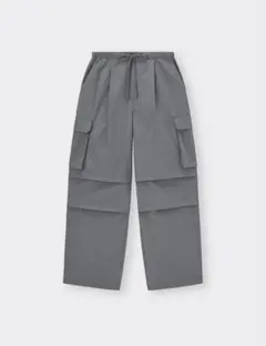 【未使用】GU パラシュートカーゴパンツ グレー S