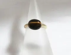 タイガーアイ　シンプルリング　指輪　ハンドメイド
