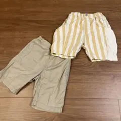 ハーフパンツ2点セット（ストライプ・ベージュ）