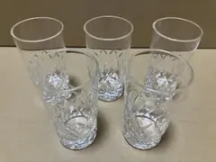 クリスタルガラス カットデザイン グラス 5個セット