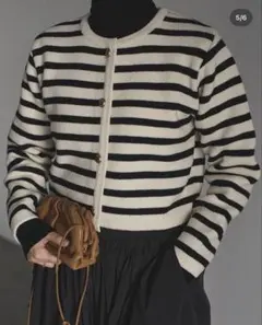 【room306】Cashmere Border Knit Cardiganのサムネイル