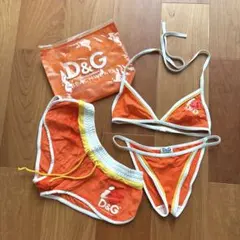 レア　希少　D&G 水着　ビキニ　オレンジ　ハート　スイムウェア　I LOVEのサムネイル