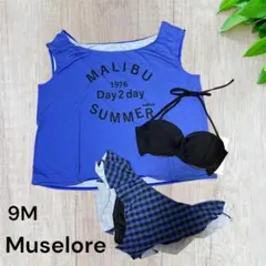 【新品未使用タグ付き】水着 ブルー M Tシャツ ビキニ 3点セットのサムネイル