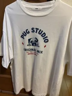 WEGO パグプリント Tシャツ ホワイト L