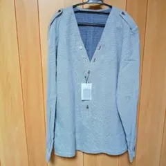 ADAM ET ROPE ヘンリーネックシャツ ブルー　メンズのサムネイル