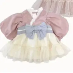 ピンク リボン付き ベビートップス 90cm