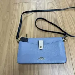COACH コーチ スエード リストレット ポーチ ブルー レア - メルカリ