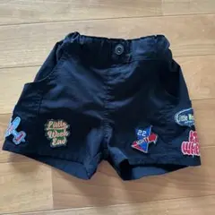 ワッペン付き黒半ズボン 90