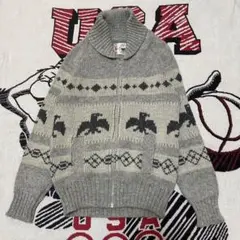 【希少】80s 90s CANKNIT カウチンセーター 鷲柄 カナダ製