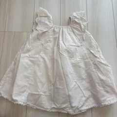 petit main プティマイン ホワイト フリル袖 ワンピース 夏服