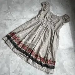 lest rose レストローズ ワンピース ドット バラ 薔薇 フレア M