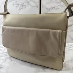 box21 ボックス21 ナイロン×本革 レザー ベージュ ショルダーバッグ