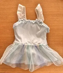 【最安値】水色 ワンピース水着 フリル付き