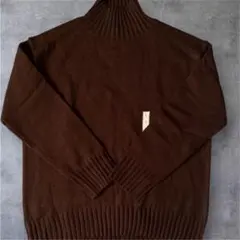GU オーバーサイズ　ハイネックニットチュニック　ブラウン　Sサイズ