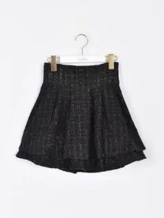 evelyn ツイードダブルフレアsk ブラック