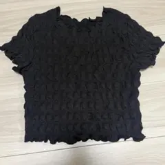 GU シャーリング 半袖 Tシャツ ブラック Sサイズのサムネイル