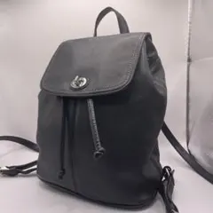 【美品】COACH コーチ リュック ターンロック レザー 黒　F24385