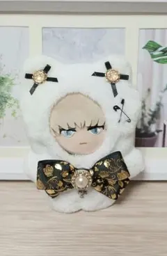 猫耳とゴールドリボンが可愛い☆ぬい服　着ぐるみ　ちびぐるみ　ぬいぐるみ 推し活