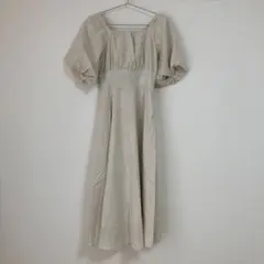 2way リネン混フレアワンピース　ナチュラル　S