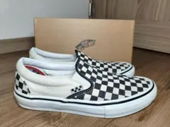 VANS スケートボードスリッポン　チェッカー白黒 27cm
