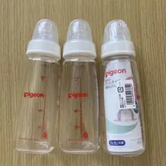 【美品】pigeon スリムタイプ哺乳瓶 耐熱ガラス製　200ml 3本セット