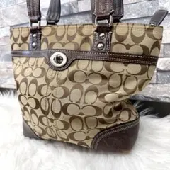 R*o様 COACH コーチ ハンドバッグ シグネチャー柄 | Mercari