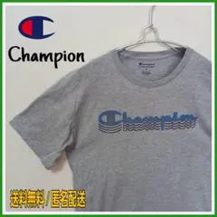 【チャンピオン】半袖 Tシャツ グレー 胸ロゴ文字 海外製