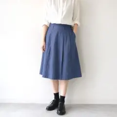 MARGARET HOWELL リネン100 フレアスカートⅡ ネイビー ロング - メルカリ