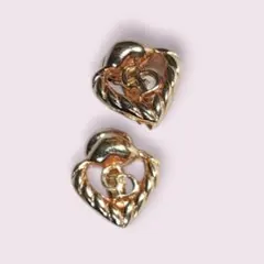 クリスチャンディオール  ロゴ イヤリング ハート イヤリング GP ゴールド