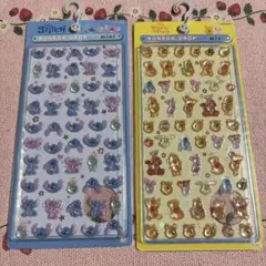正規品　スティッチ　プーさん ボンボンドロップシール 2点セット