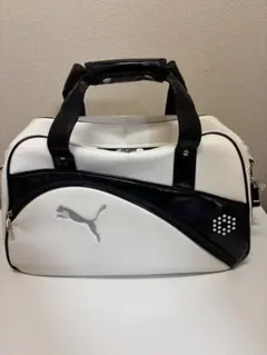 PUMA プーマ ゴルフ ボストンバッグ ホワイト ブラック エナメル 2way