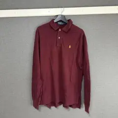 PolobyRalphLauren長袖ポロシャツ ワインレッド