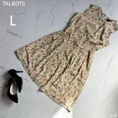 タルボット【L】小花柄♡ノースリーブワンピース♡Aライン♡総柄♡フレアワンピース
