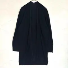 イネド カーディガン M ネイビー ロング丈 上品 美シルエット 冷房対策
