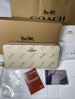 ❤新品・箱・袋付❤ COACH 長財布 レディース クリーム色