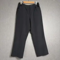 LANVIN ブラック 短丈スラックス L ミニマル ウエスト内側ストライプのサムネイル