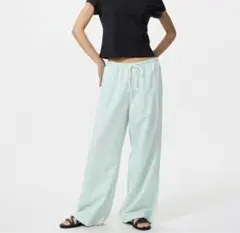 リネンブレンドイージーパンツXLライトグリーンUNIQLOユニクロ