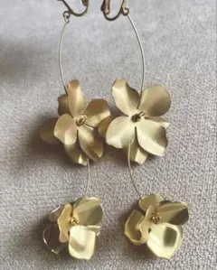 花モチーフ ロングイヤリング ウェディング