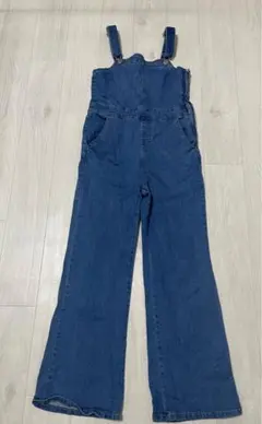 ヘザー　オールインワンブルー サロペット デニム