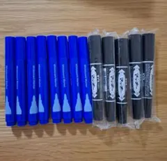 ホワイトボードマーカー 青8本 マッキー黒5本セット