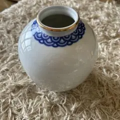 青花柄陶器花瓶 有田焼