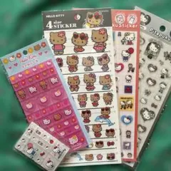 ハローキティ　タイル シール➕ステッカー コットンパフィーオマケつき♪