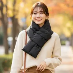 吸湿発熱＆蓄熱保温素材　中綿キルティング・裏フリース　ティペットマフラー