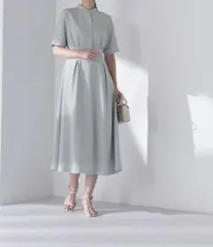 バンドカラーシャツワンピース