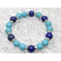 ☆【ターコイズ+ラピスラズリ】　16㎝ アクセサリーブレスレットパワーストーン